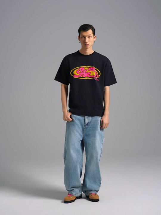 S45 Vintage Sticker Contrast Logo Print Tee | Face 3 Face