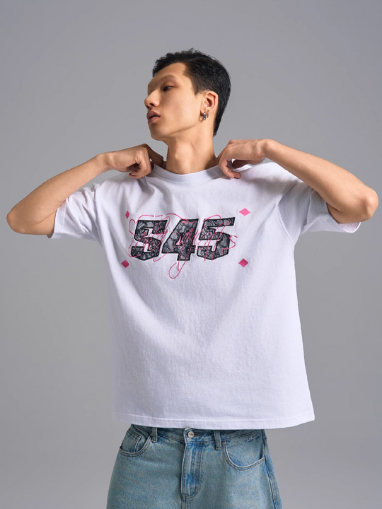 S45 Lace Patch Embroidered Logo Tee | Face 3 Face