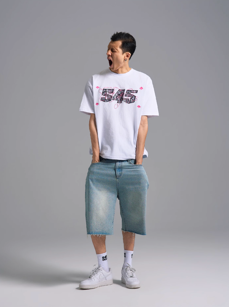 S45 Lace Patch Embroidered Logo Tee | Face 3 Face