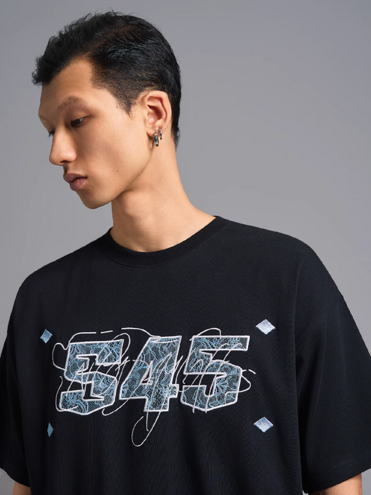 S45 Lace Patch Embroidered Logo Tee | Face 3 Face