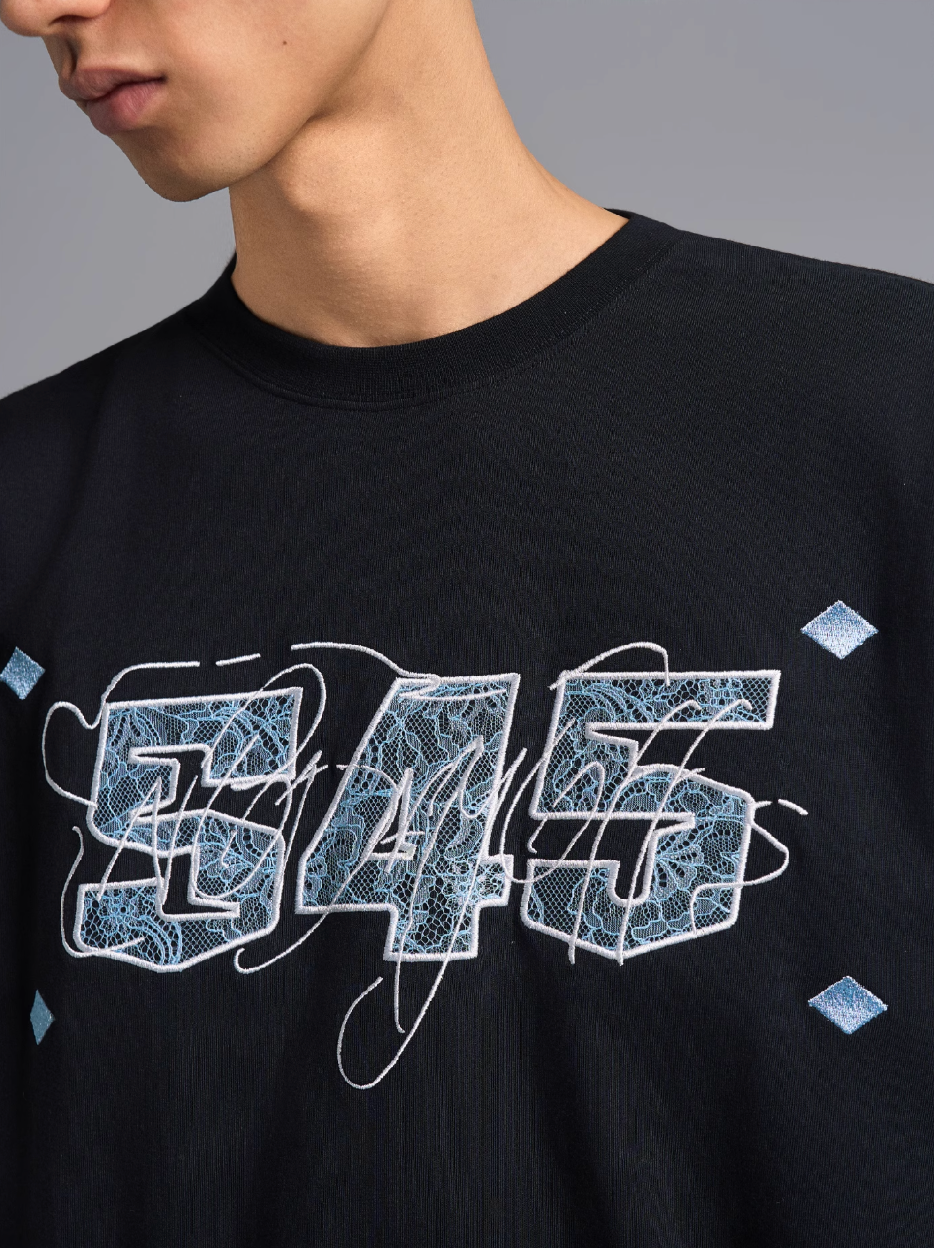 S45 Lace Patch Embroidered Logo Tee | Face 3 Face