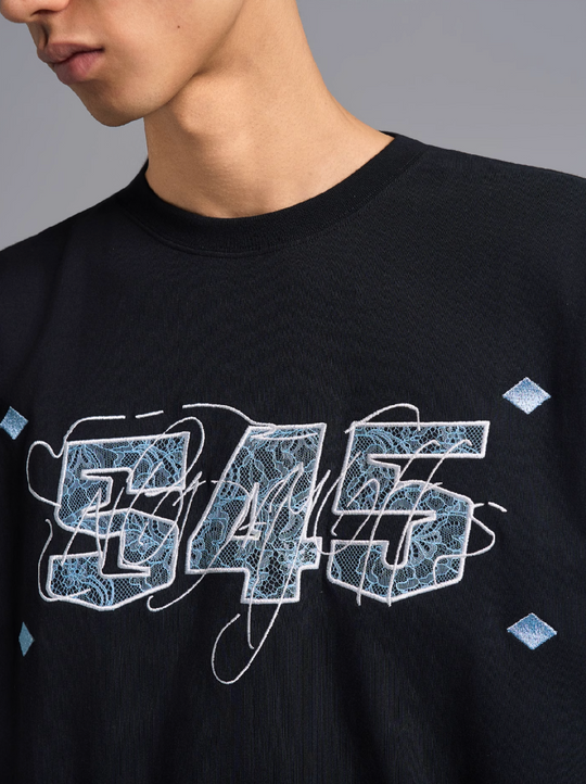 S45 Lace Patch Embroidered Logo Tee | Face 3 Face