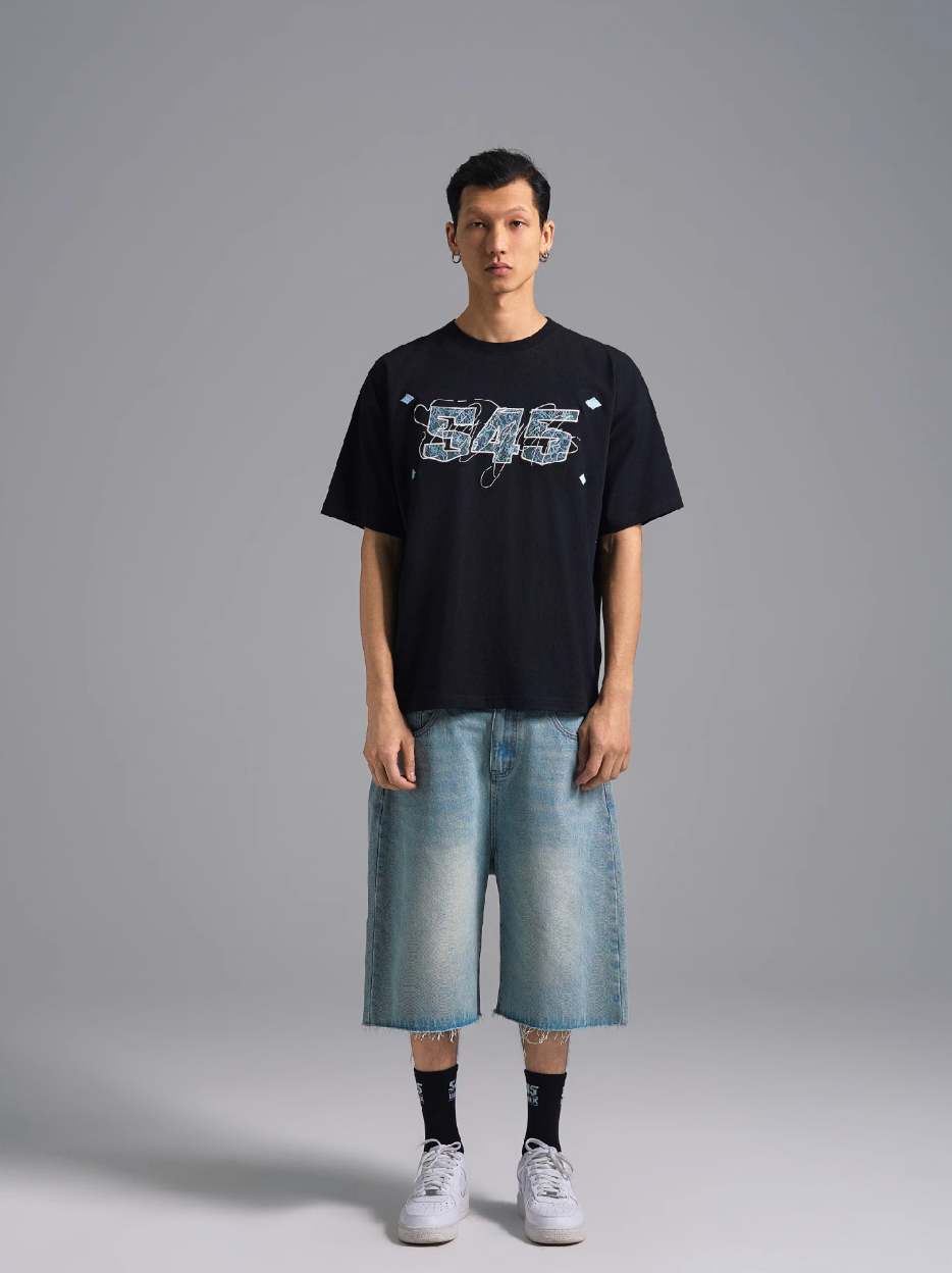 S45 Lace Patch Embroidered Logo Tee | Face 3 Face