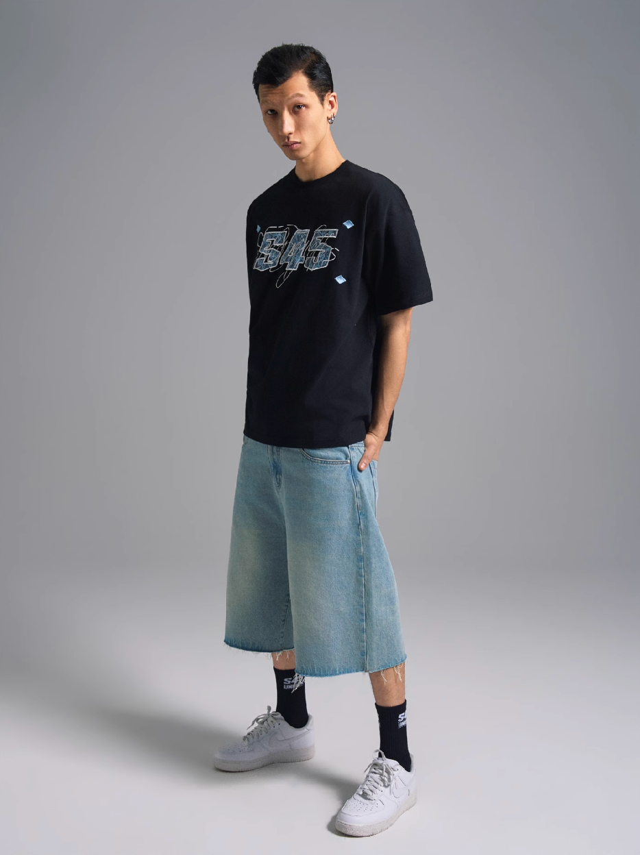 S45 Lace Patch Embroidered Logo Tee | Face 3 Face