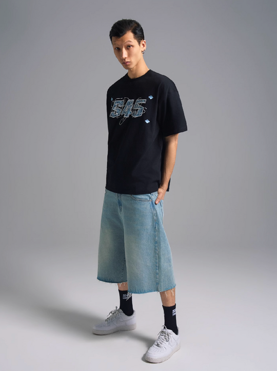 S45 Lace Patch Embroidered Logo Tee | Face 3 Face