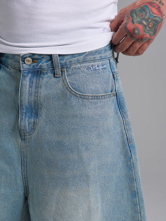 S45 Vintage Washed Denim Shorts | Face 3 Face