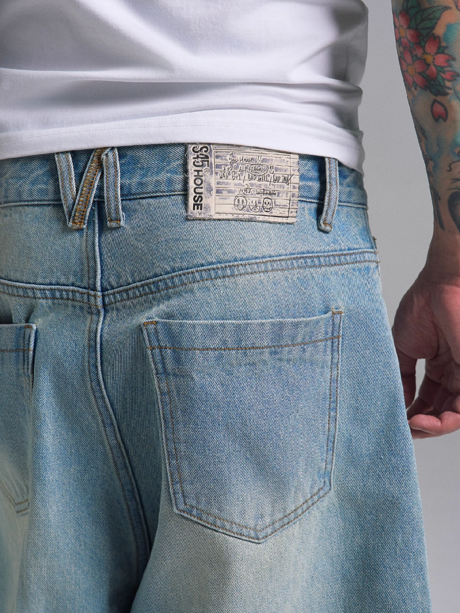 S45 Vintage Washed Denim Shorts | Face 3 Face