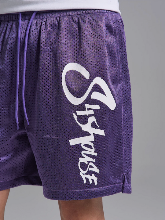 S45 Mesh Logo Print Basketball Shorts | Face 3 Face