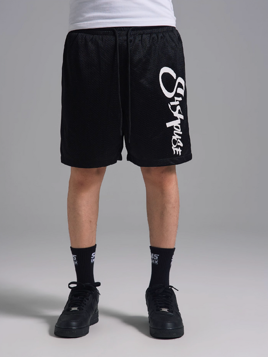 S45 Mesh Logo Print Basketball Shorts | Face 3 Face