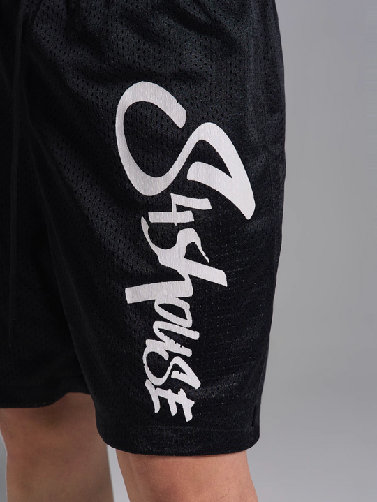 S45 Mesh Logo Print Basketball Shorts | Face 3 Face