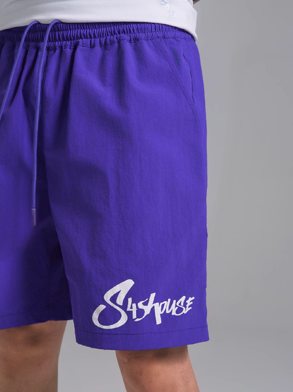 S45 Nylon Logo Print Track Shorts | Face 3 Face
