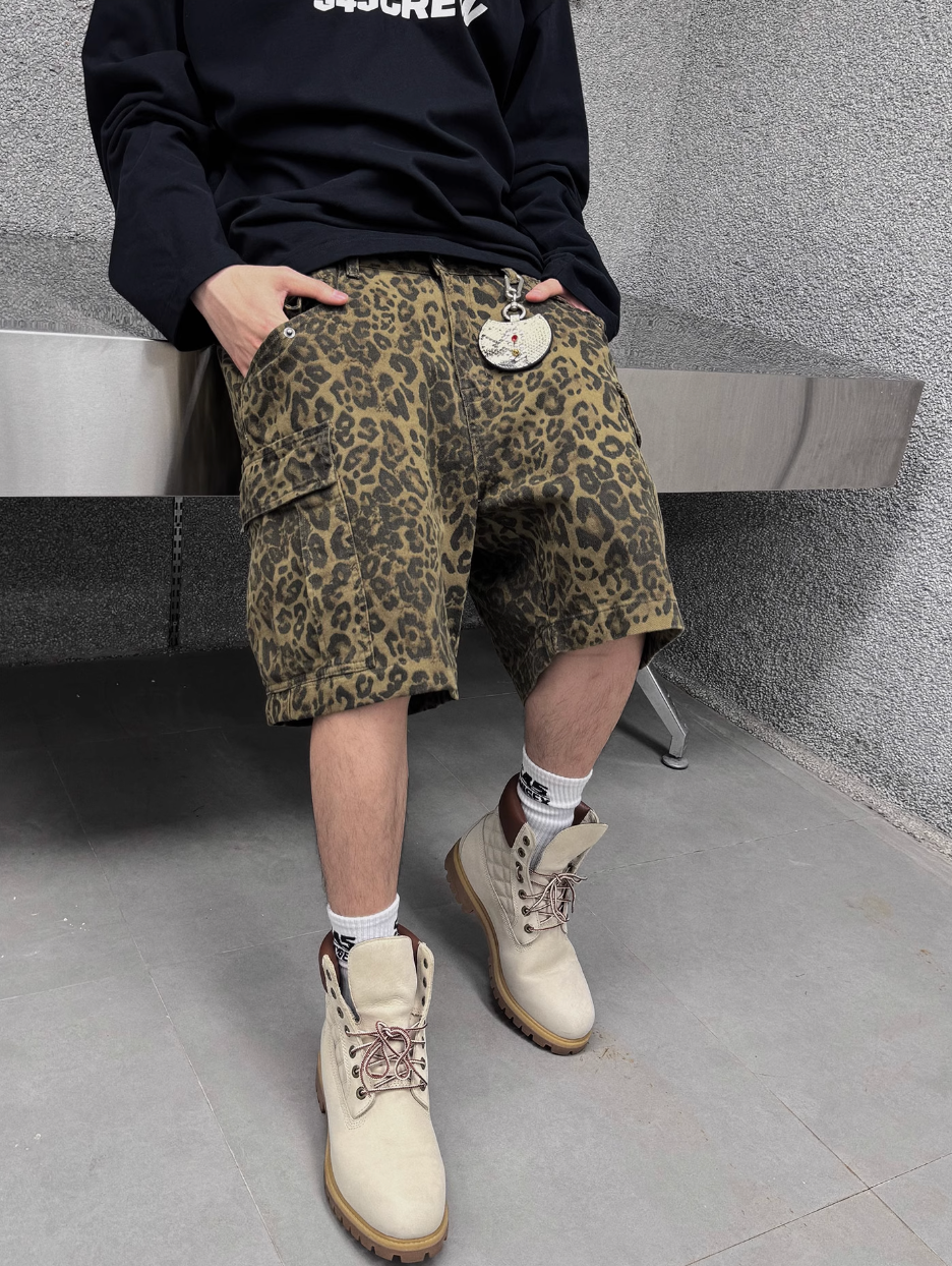 S45 Leopard Cargo Shorts | Face 3 Face
