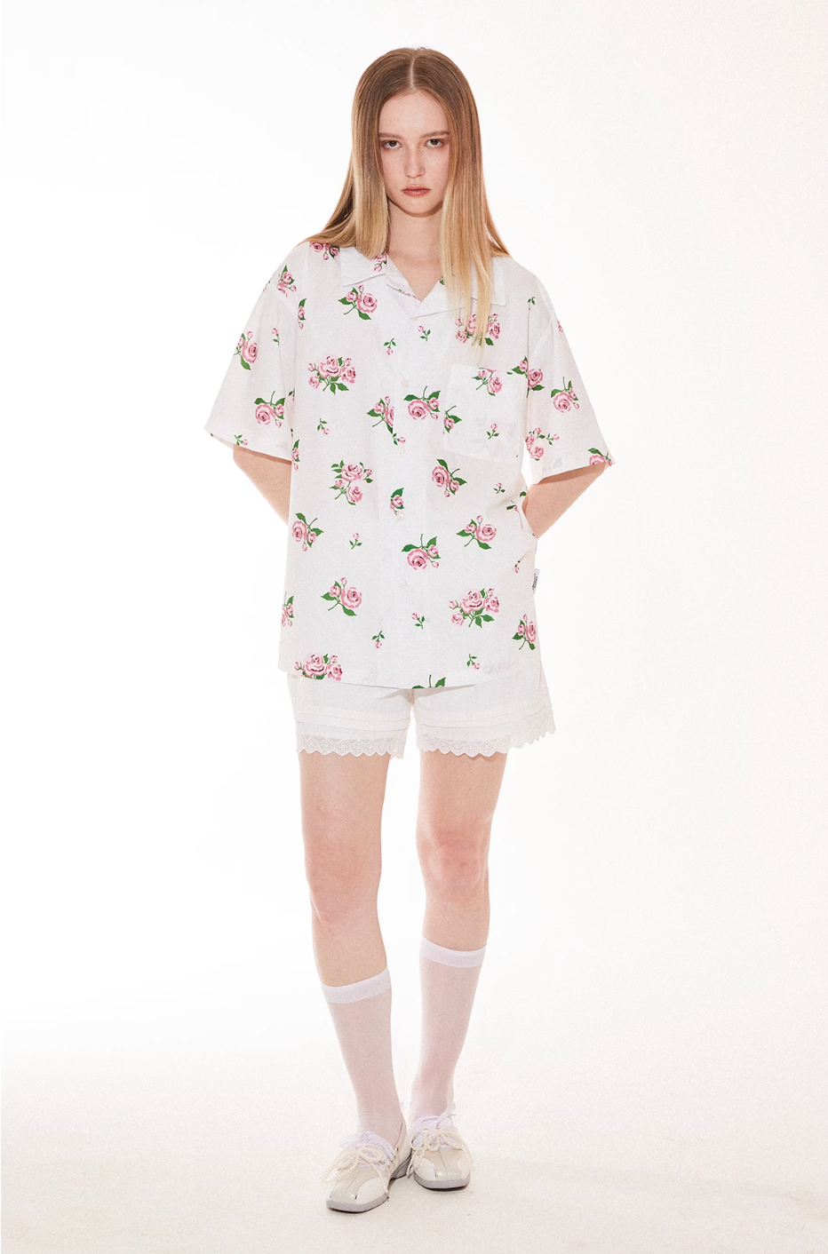 EMPTY REFERENCE Rose Floral Print Short Sleeve Shirt | Face 3 Face