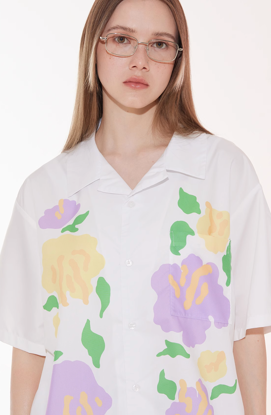 EMPTY REFERENCE Hand Painted Floral Print Short Sleeve Shirt | Face 3 Face