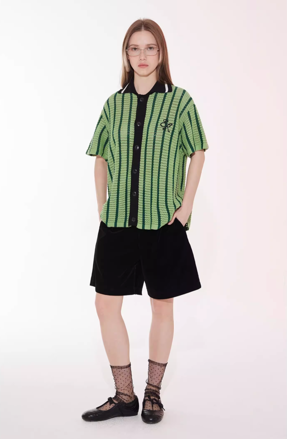 EMPTY REFERENCE Colorblock Striped Knit Short Sleeve Shirt | Face 3 Face