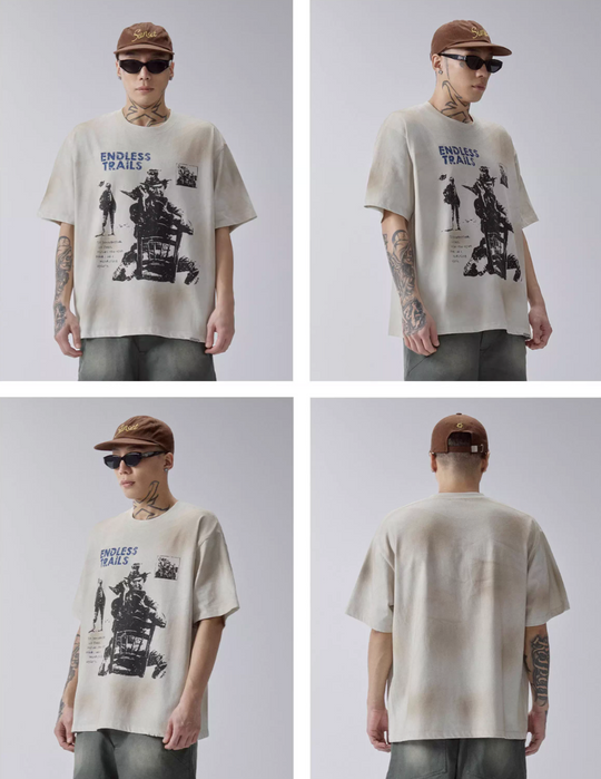 F2CE Mud Dyed Vintage Print Tee | Face 3 Face
