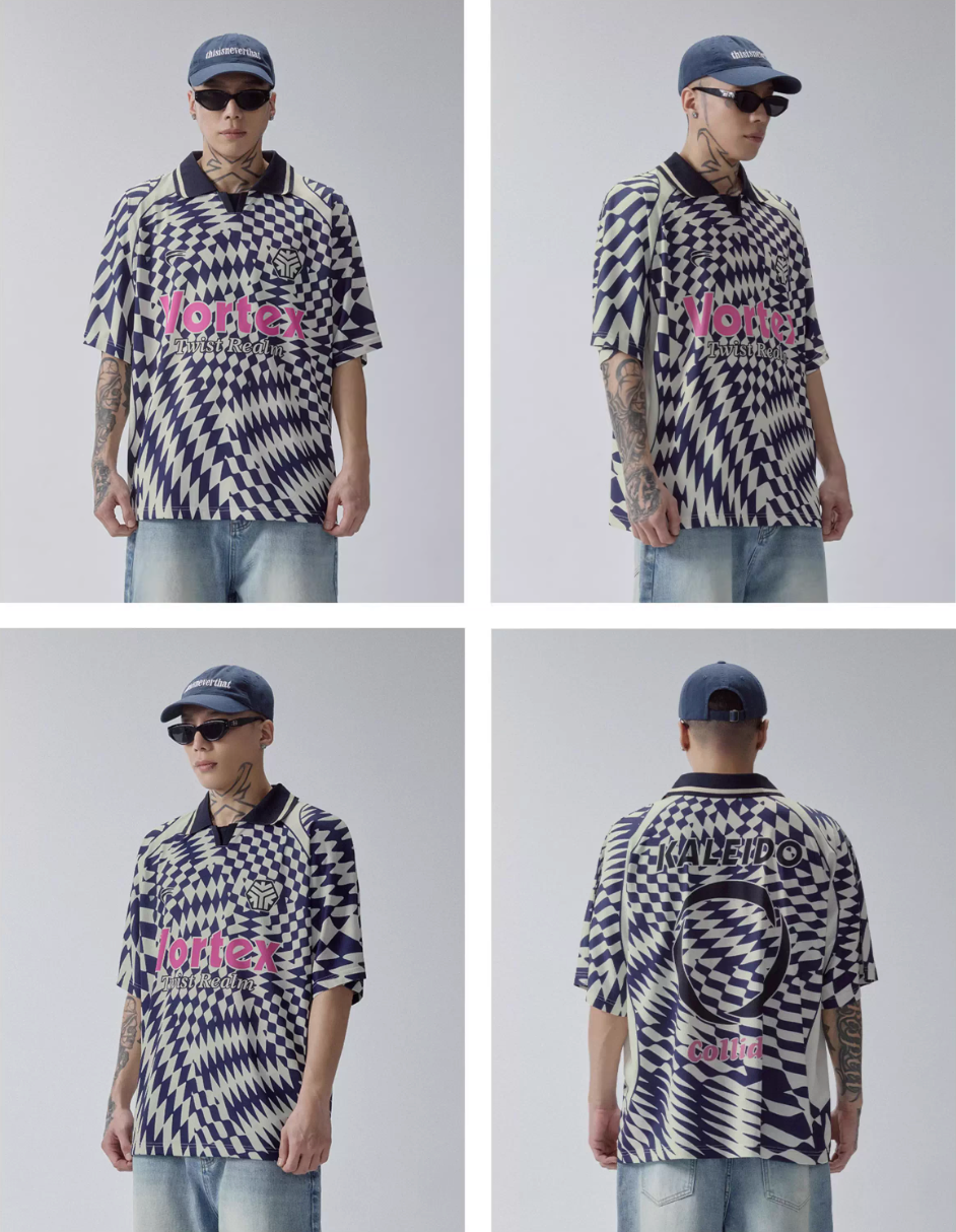 F2CE Vortex Plaid Soccer Polo Jersey Shirt | Face 3 Face