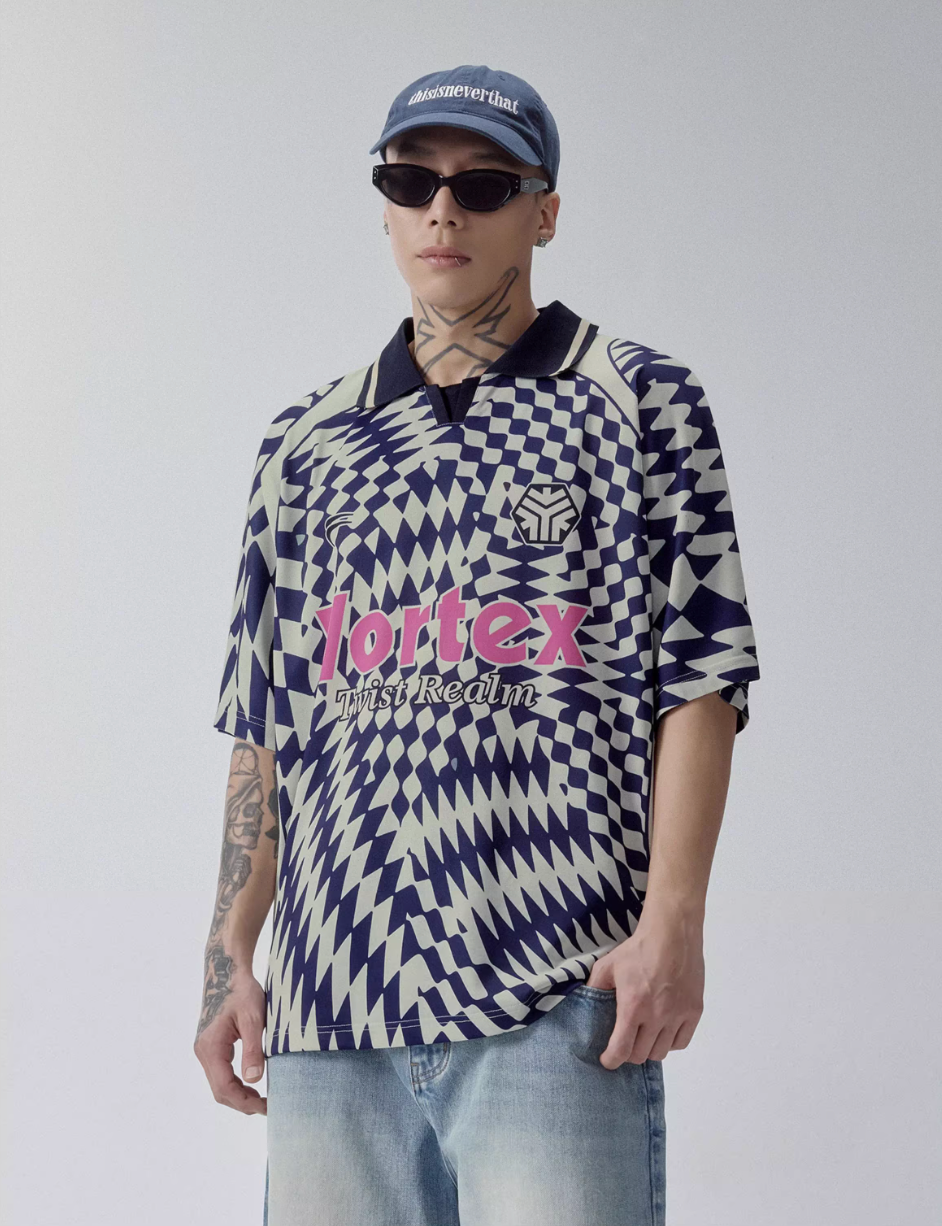 F2CE Vortex Plaid Soccer Polo Jersey Shirt | Face 3 Face