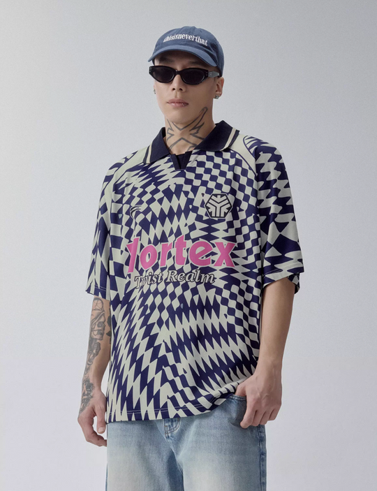 F2CE Vortex Plaid Soccer Polo Jersey Shirt | Face 3 Face
