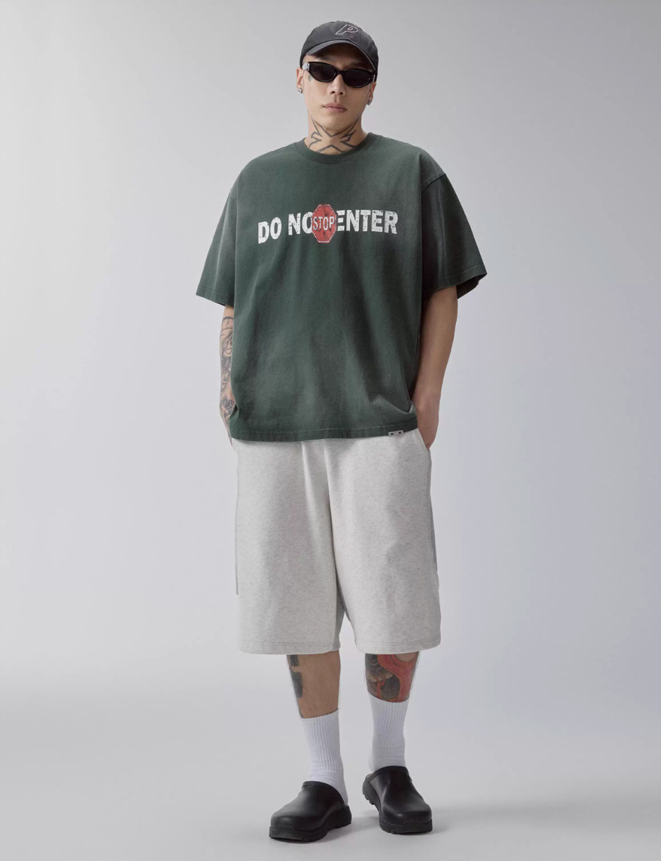 F2CE DO NOT ENTER Print Gradient Washed Tee | Face 3 Face