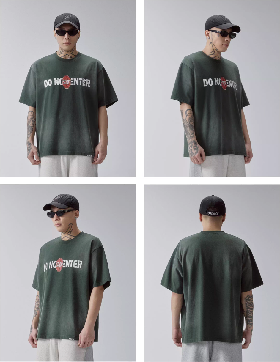 F2CE DO NOT ENTER Print Gradient Washed Tee | Face 3 Face