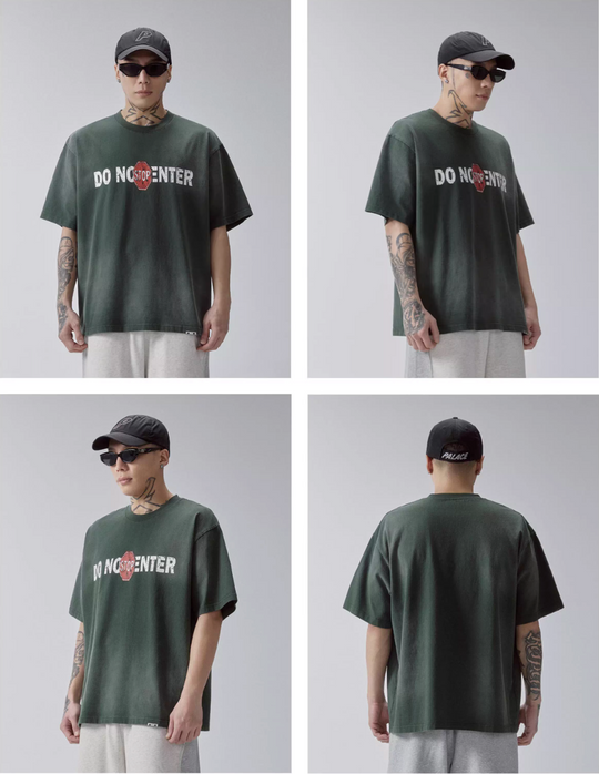 F2CE DO NOT ENTER Print Gradient Washed Tee | Face 3 Face