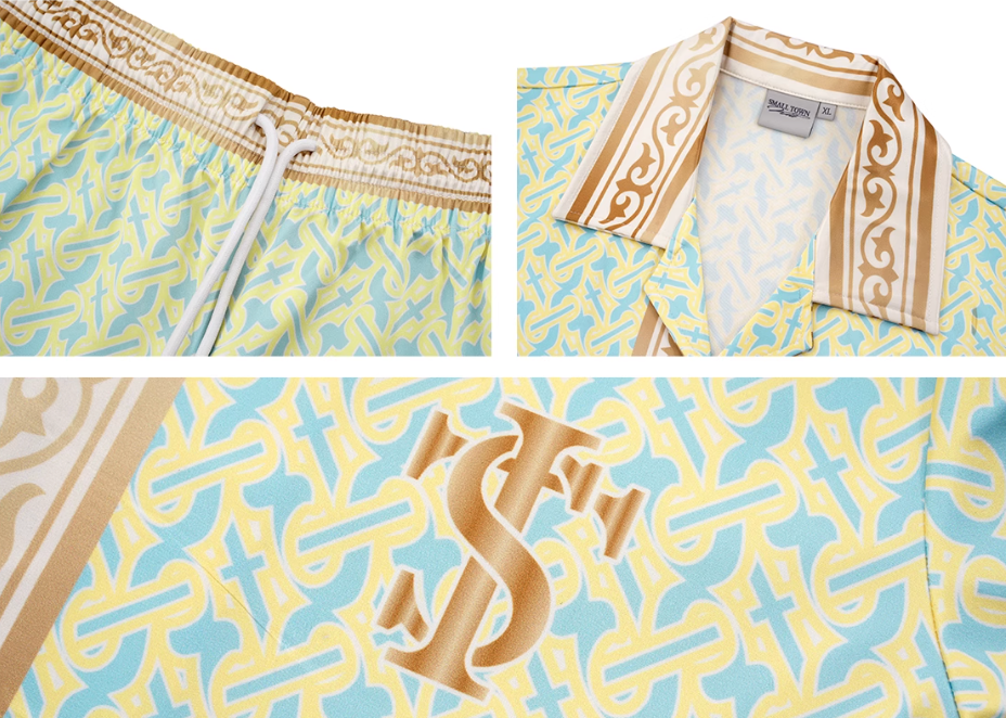 Small Town Kid 3D Digital Print Satin Cuban Shirt Set | Face 3 Face