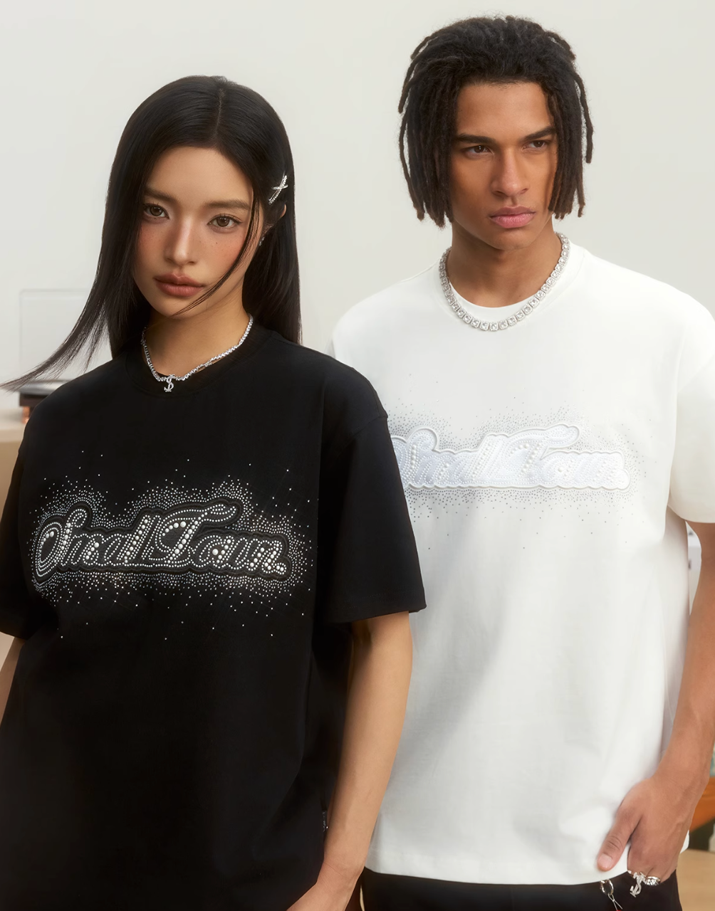 Small Town Kid Pearl and Rhinestone Embroidered Tee | Face 3 Face