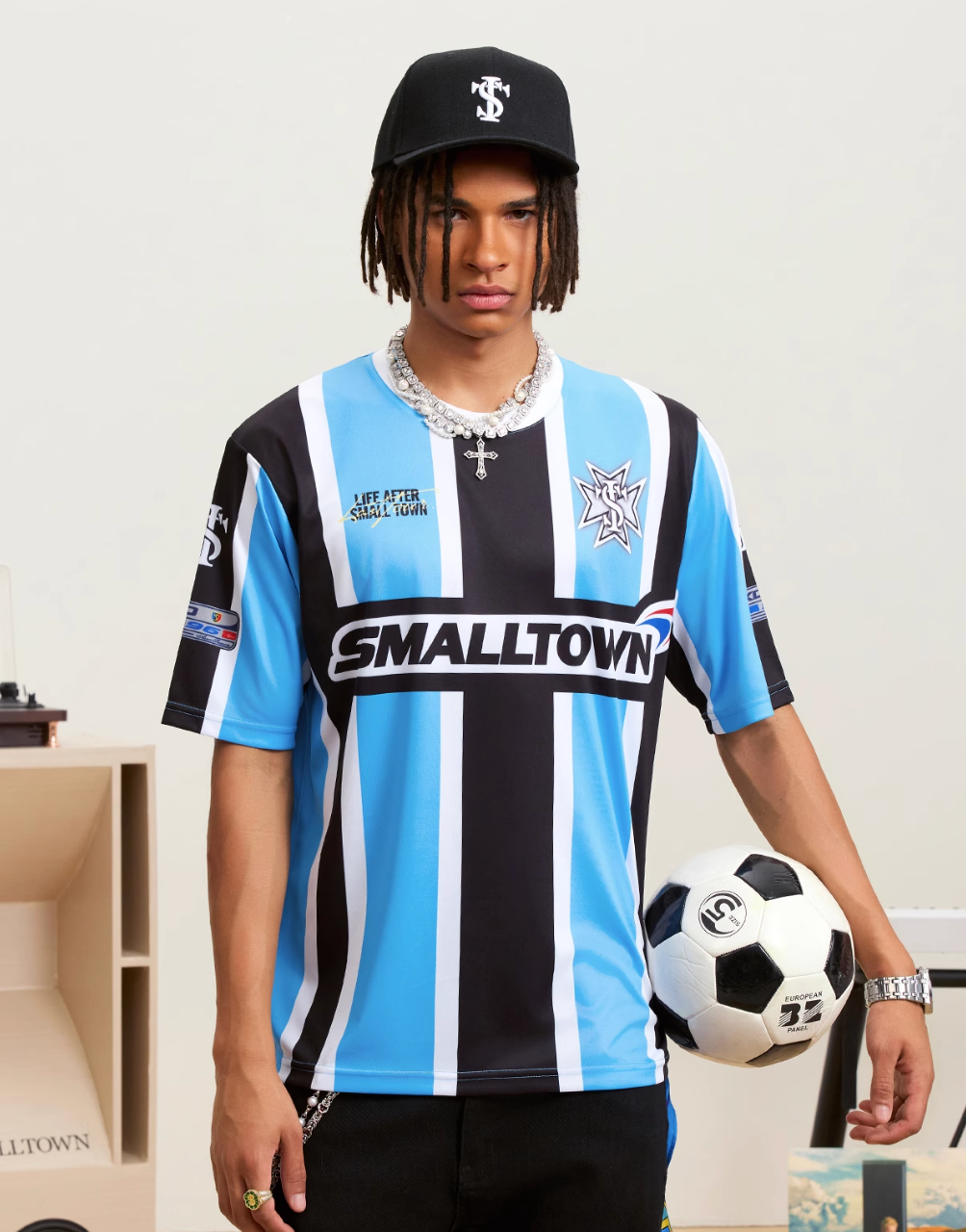 Small Town Kid Striped Soccer Jersey | Face 3 Face