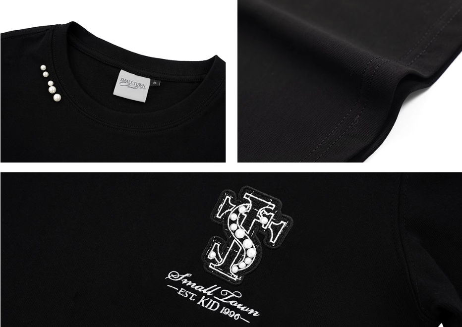 Small Town Kid Pearl Logo Patch Slim Fit Tee | Face 3 Face
