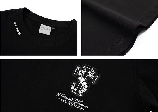 Small Town Kid Pearl Logo Patch Slim Fit Tee | Face 3 Face