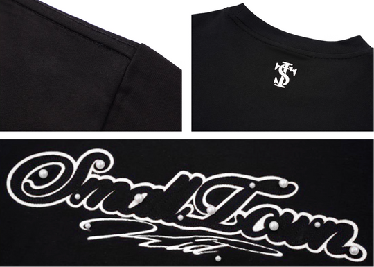 Small Town Kid Pearl Layered Embroidery Tee | Face 3 Face