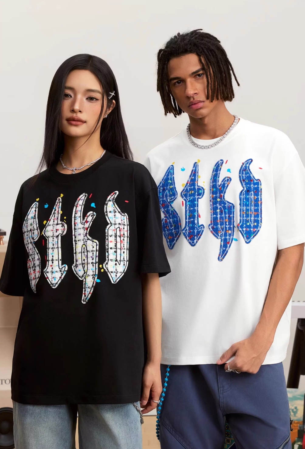 Small Town Kid Plaid STKD Patch Splash Ink Tee | Face 3 Face