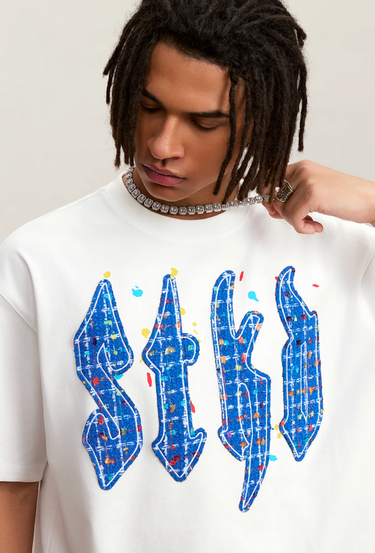 Small Town Kid Plaid STKD Patch Splash Ink Tee | Face 3 Face