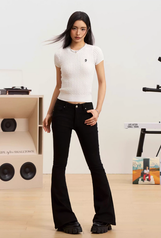 Small Town Kid Twist Knit Slim Fit Short Sleeve Tee | Face 3 Face