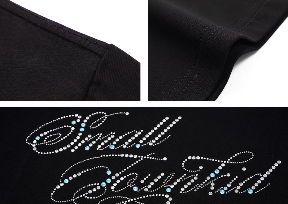 Small Town Kid Rhinestone Jewelry Lettering Slim Fit Tee | Face 3 Face