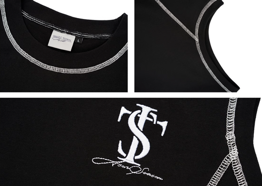 Small Town Kid Overlock Stitch Sleeveless Tee | Face 3 Face