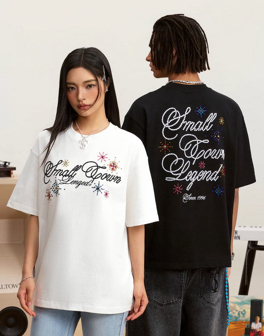 Small Town Kid Colorful Fireworks Rhinestone Tee | Face 3 Face