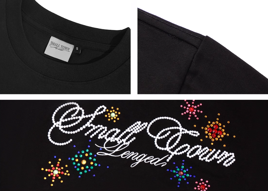 Small Town Kid Colorful Fireworks Rhinestone Tee | Face 3 Face