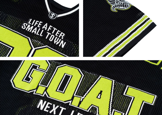 Small Town Kid Mesh Knit V Neck Rugby Jersey | Face 3 Face