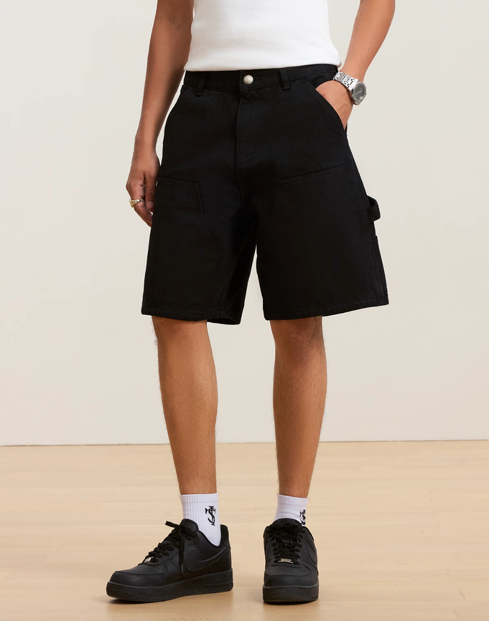 Small Town Kid Washed Double Knee Shorts | Face 3 Face