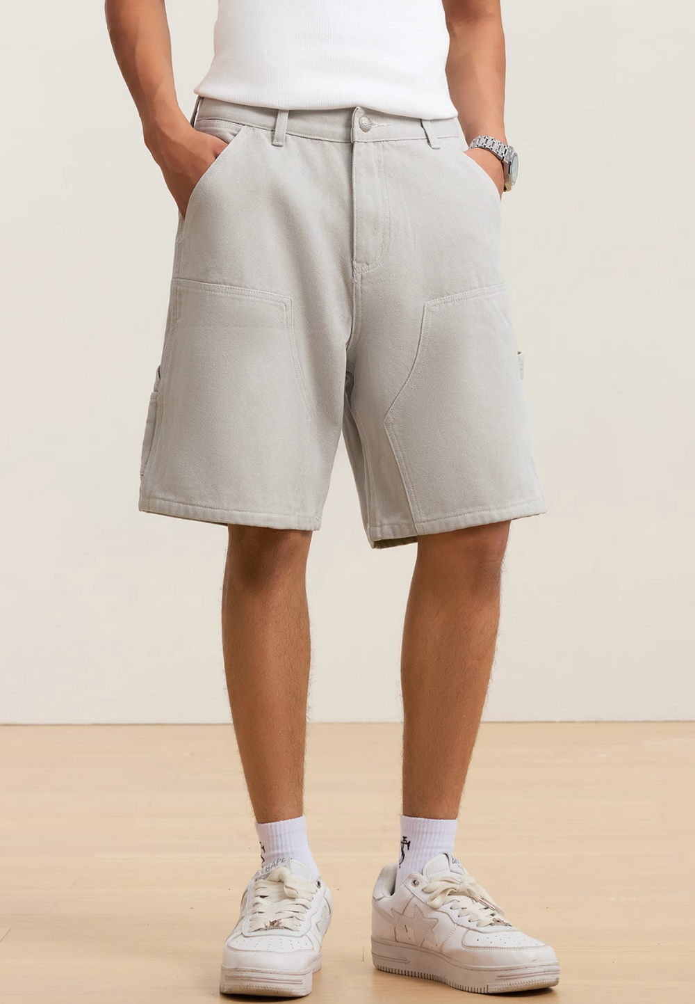 Small Town Kid Washed Double Knee Shorts | Face 3 Face