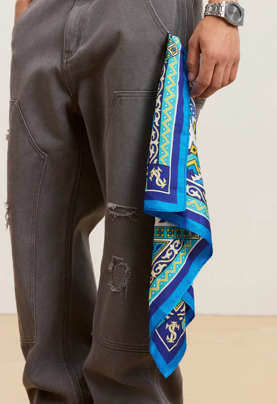 Small Town Kid Geometric Pattern Square Scarf | Face 3 Face