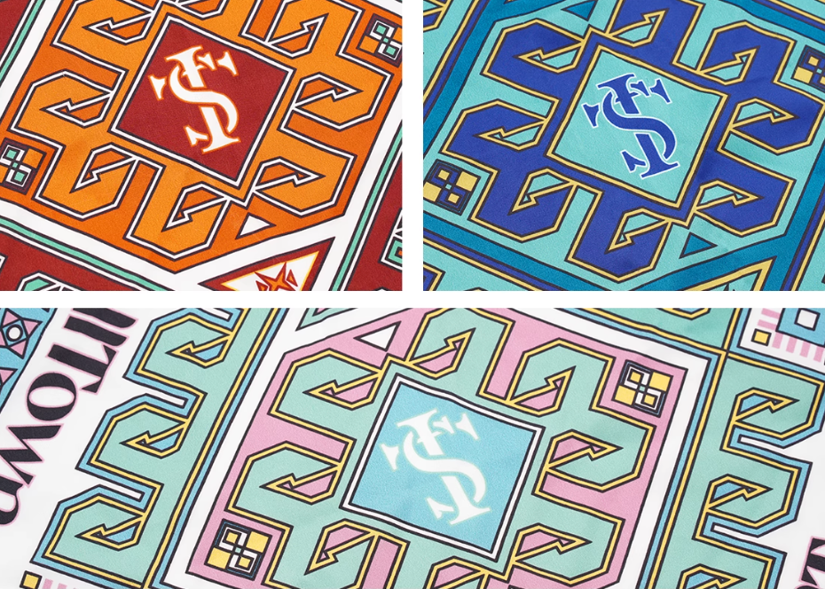 Small Town Kid Geometric Pattern Square Scarf | Face 3 Face