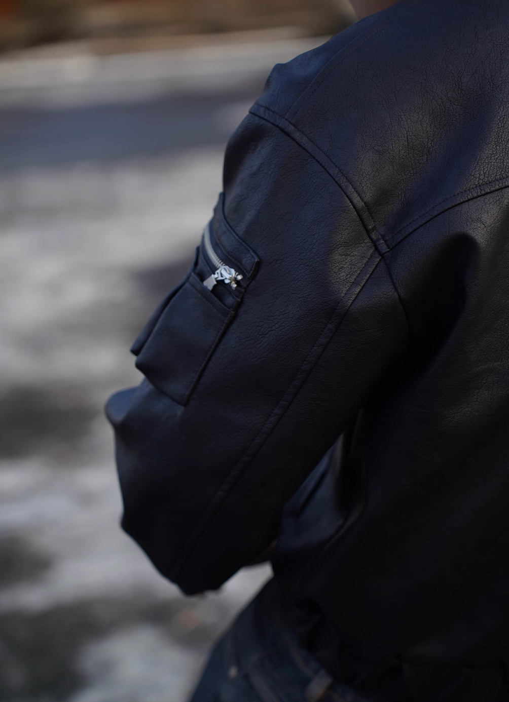 TGFCLUB Embroidered Printed PU Leather Jacket | Face 3 Face