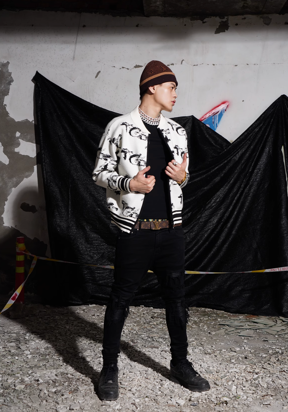 TGFCLUB Jacquard Zip Up Knit Jacket | Face 3 Face