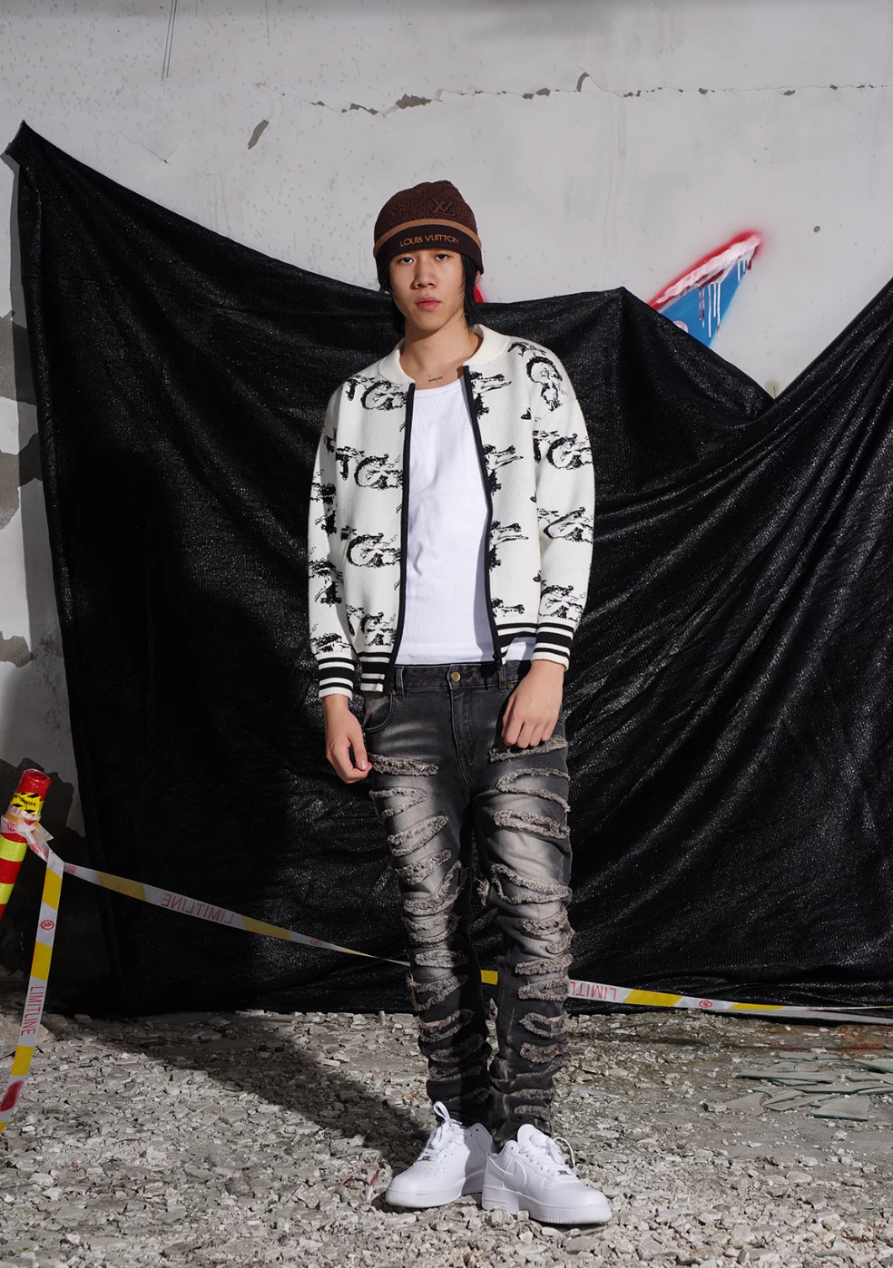 TGFCLUB Jacquard Zip Up Knit Jacket | Face 3 Face