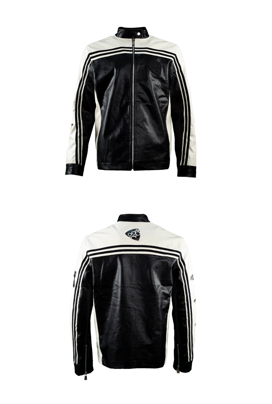 TGFCLUB Embroidered Slim Racing Leather Jacket | Face 3 Face