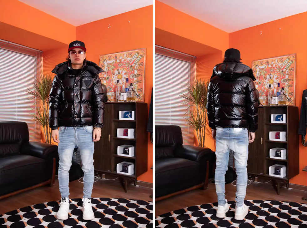 TGFCLUB Removable Hood Glossy Slim Down Jacket | Face 3 Face