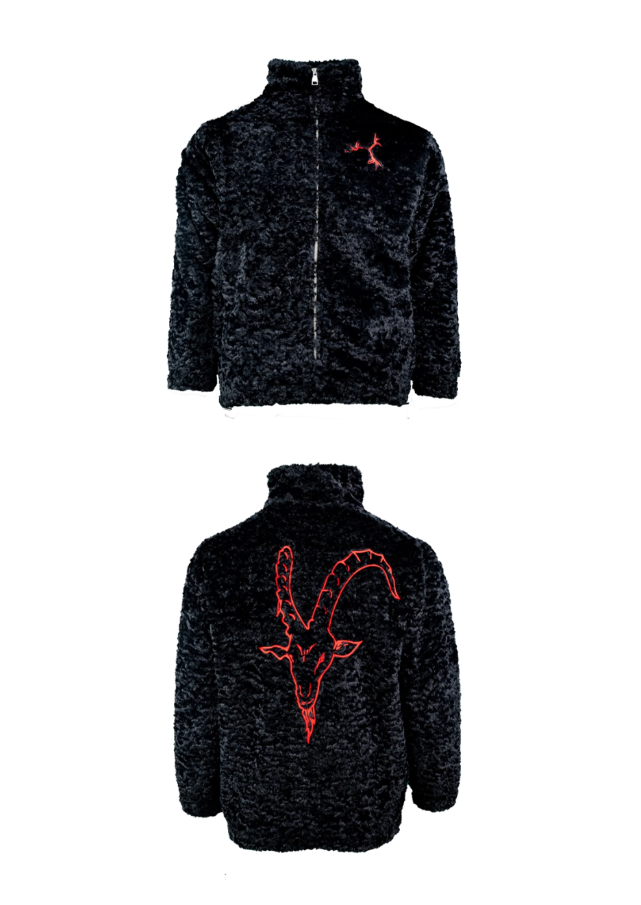 TGFCLUB Goat Embroidered Sherpa Fleece Jacket | Face 3 Face